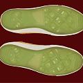 Yellow High Top Canvas Shoes With Red Logo And White Sole Design