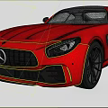 Red Mercedes Sports Car With Sleek Exterior Design Led Headlights And Alloy Wheels