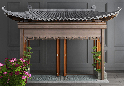 Chinese-style eaves components 3d model