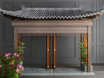 Chinese-style eaves components 3d model