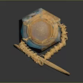 Elegant Gold Blue Decorative Bottle Accessory With Chain Ring Design For Fashion Attire