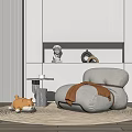 Modern Single Sofa Lazy Sofa Corner Decoration Combination 3d model