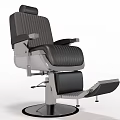 Modern Black Leather Massage Chair With Armrests Metal Base And Footrest
