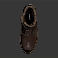 Brown Leather Lace Up Boots With Fleece Lined Cuff And Durable Rubber Sole