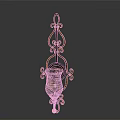 Ornate Brass Wall Sconce With Intricate Scrollwork And Decorative Glass Holder