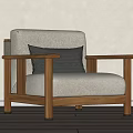 Log-style leisure chair 3d model