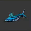 Blue Sea Slug With Black Stripes and Tentacle Like Structures on Gray Background With Reflection