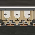 Modern Restaurant Card Block Area 3d model