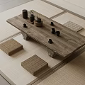 New Chinese Style Tea Room Japanese Style Tea Room Tea Ceremony Tea Table Tea Table Tea Table and Chair 3d model