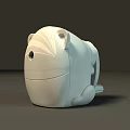 Decorative White Cartoon Animal Shaped Figurines With Wave Pattern And Black Dot