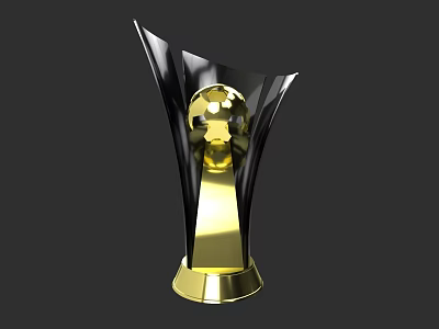 Modern Gold And Black Clock Design With Metallic Base And Sphere Accent 3d model