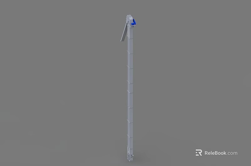Industrial Mechanical Bracket with Slim Metal Frame and Blue Top Component 3d model 