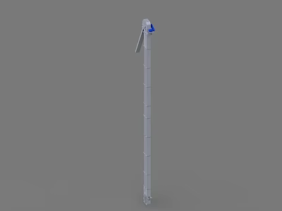 Industrial Mechanical Bracket with Slim Metal Frame and Blue Top Component 3d model