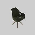Beige Fabric Office Chair With Armrests Wooden Base And Multiple Color Options