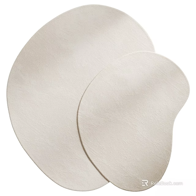 Light Beige Square Carpet With Soft Textured Fabric And Smooth Surface For Home Decoration 3d model 