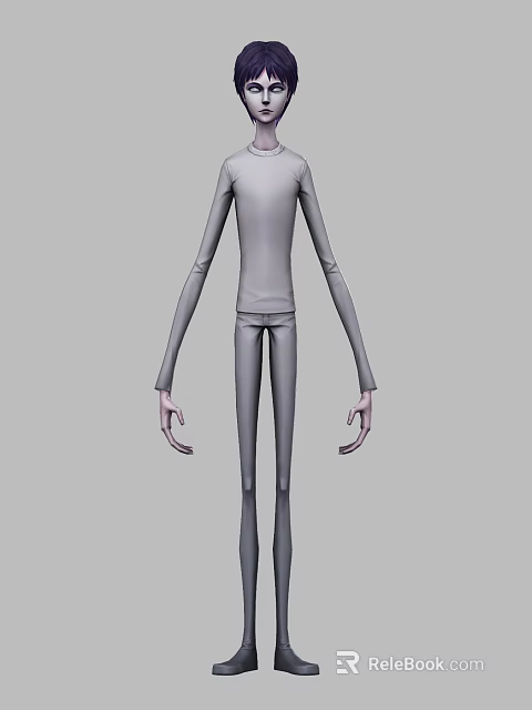 Simple Gray Male Character 3D Model With Full Body Design And Base Mesh 3d model 