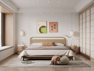 Japanese Style Bedroom Home Bedroom 3d model