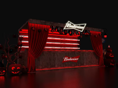 Modern Bar Budweiser Halloween Bar 3d model