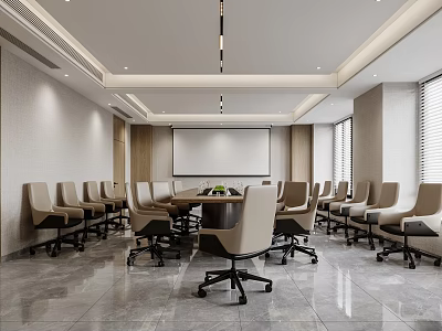 Modern Meeting Room Meeting Table and Chair 3d model