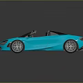 Blue Convertible Sports Car With Sleek Design And Alloy Wheels On Reflective Surface