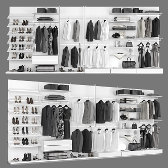 Rimadesio white open wardrobe 3d model