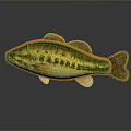 Fish Shaped Stuffed Plush Toy With Yellow Body Brown Spots And Decorative Fins