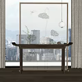 New Chinese Style End View Desk End View Desk Screen Combination 3d model
