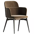 Modern Stylish Accent Chair With Beige Upholstery Black Metal Legs And Armrests