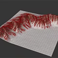 Natural Mountain Landscape Pattern On White Paper With Black Background And Checkerboard Edge