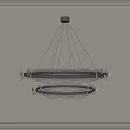 Modern Metallic Chandelier Featuring Circular Geometric Structure And Sleek Design Elements