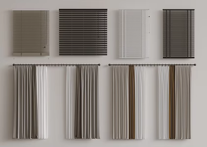 Modern Curtain Window Screen Venetian Curtain Roman Curtain Cloth Curtain Honeycomb Curtain 3d model