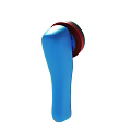 Blue Handheld Device with Red Green Circular Top and Black Control Button 3d model