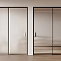 Modern Black Frame Sliding Doors With Frosted And Ribbed Glass In Interior Design