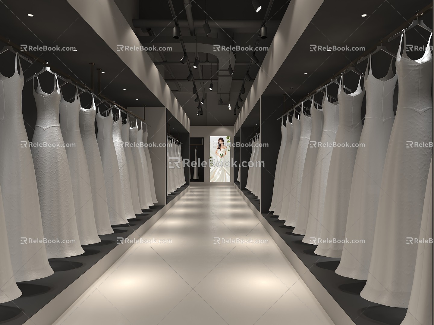 Modern Wedding Dress Shop 3d model