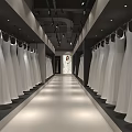 Bridal Shop Interior With White Wedding Dresses 3d model