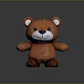 Plush Texture Orange Bear Sculpture Carving With White Inner Ears Black Eyes And Smiling Expression