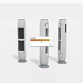 Three White Tower Air Cooler Fans with Modern Design and Stable Base