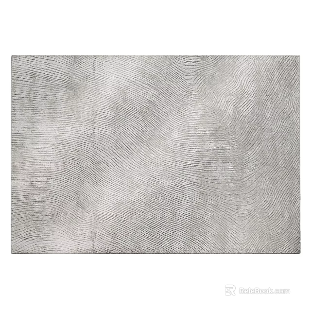 Gray Square Rug With Textured Pattern For Modern Interior Design 3d model 