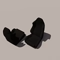 Two Black Modern Seats With Ergonomic Design For Daily Use 3d model
