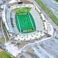 App State Stadium Aerial View With Green Football Field And Surroundings