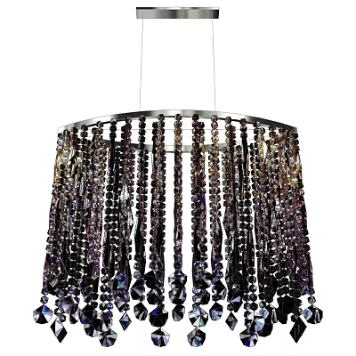 Luxurious Purple Black Beaded Crystal Chandelier With Elegant Hanging Decorative Design 3d model