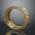 Elegant Golden Braided Hollow Pattern Fashion Ring For Women Accessories