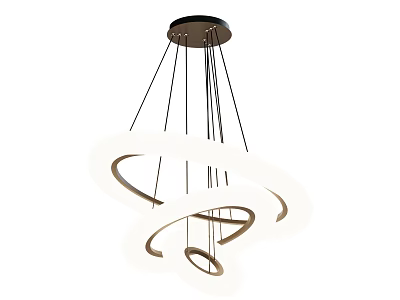 Modern Contemporary Chandelier Featuring Circular Rings LED Lighting And Sleek Metal Frame 3d model