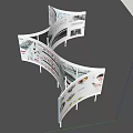 Modern billboard science and technology display frame display board display wall special-shaped display board 3d model