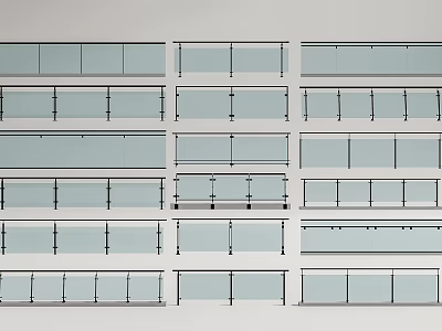 Various Fence Design Layouts With Different Structural Styles And Details 3d model