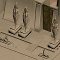 Ancient Egyptian Temple Model With Pylons Columns And Sandy Courtyard 3d model
