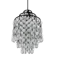 Elegant Hanging Crystal Bead Chandelier With Black Frame For Interior Design 3d model