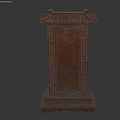 Traditional Chinese Wooden Furniture With Ornate Carved Patterns And Classic Roof Structure