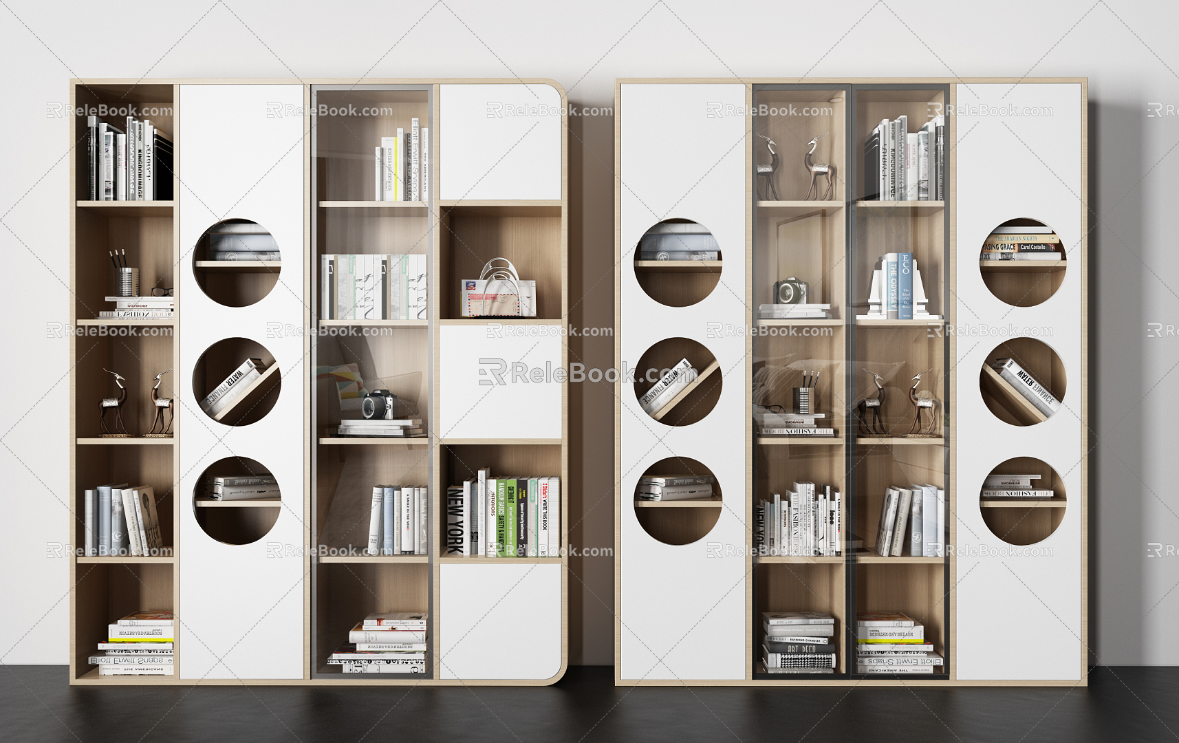 Modern Bookcase Solid Wood Bookcase 3d model