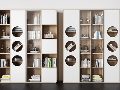 Modern Bookcase Solid Wood Bookcase model